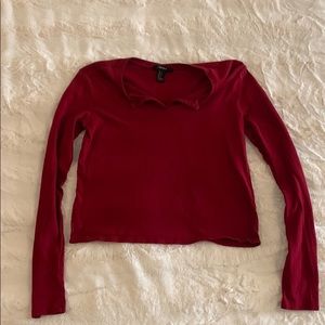 Cropped long sleeve top